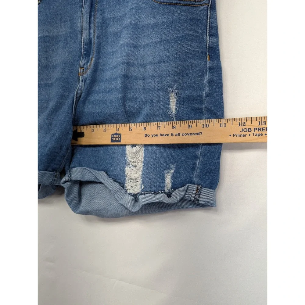 Fashion Nova‎ Distressed Denim Shorts Medium Wash High Rise Cuffed 2XL 7151